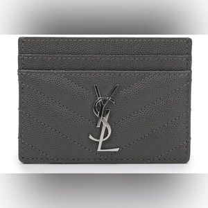 YSL matelassé monogram cardholder